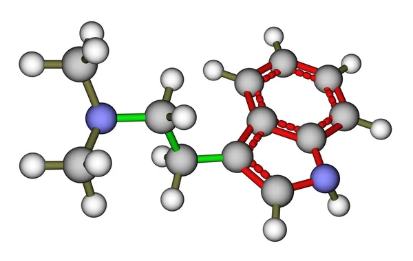 Molécula psicodélica de dimetiltriptamina — Foto de Stock