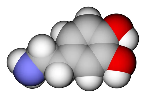 Dopamin utrymme fyllning molekylär modell — Stockfoto