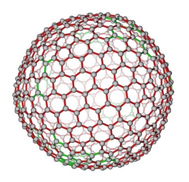 Nanocluster fullerene C540 molecular structure clipart