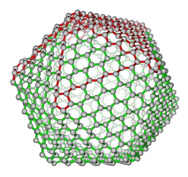 Nanocluster fullerene C720 molecular structure clipart