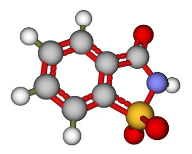 Saccharin molecular model clipart