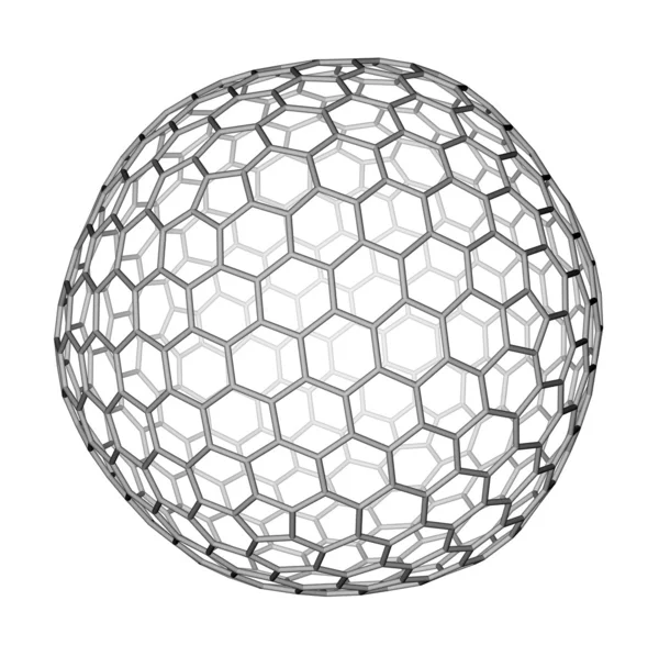 Molekularmodell des Nanoclusters Fullerene c540 — Stockfoto