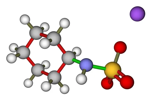 Молекулярная структура цикламата натрия — стоковое фото