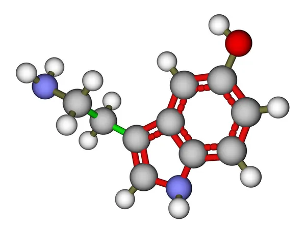 Molekulární struktura serotoninu — Stock fotografie