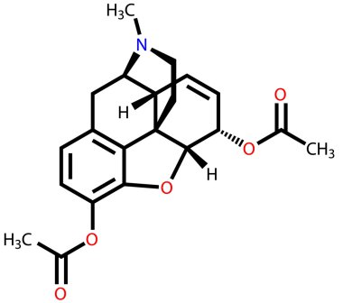Heroin structural formula clipart