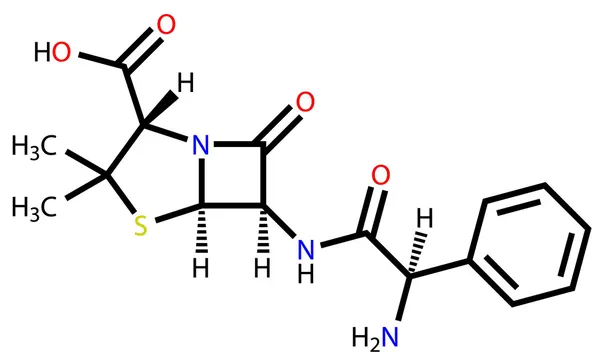 氨苄西林、 结构式 — 图库矢量图片