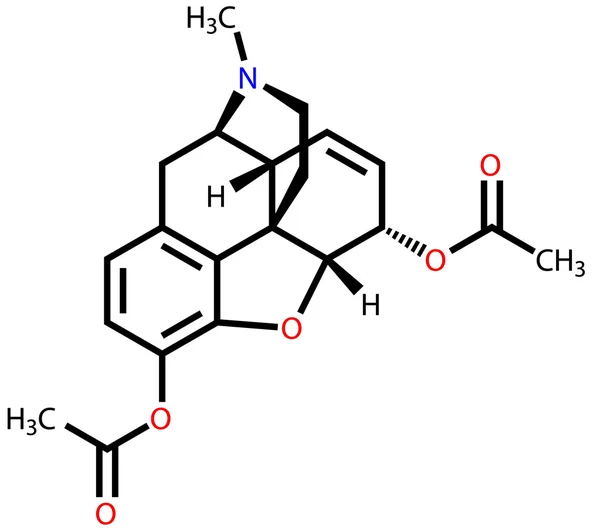 Fórmula estructural de heroína — Vector de stock