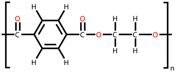 Fórmula estructural de tereftalato de polietileno (poliéster) — Vector de stock