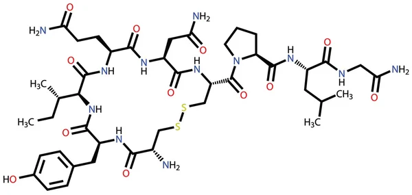Oxitocin "szerelem hormon" szerkezeti képlet — Stock Vector