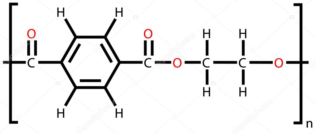 Polyethylene terephthalate (polyester) structural formula