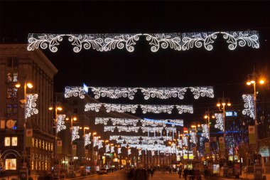 The main street of Kyiv at Christmas clipart