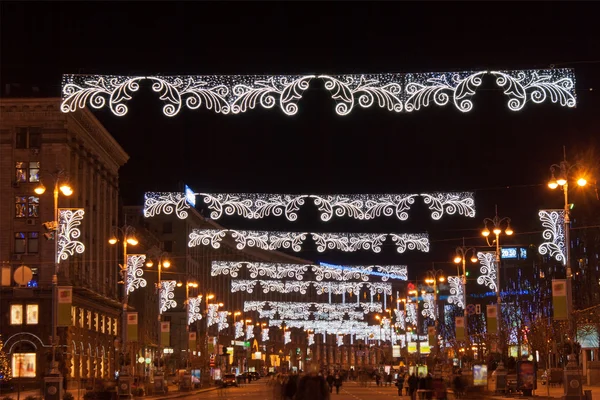La calle principal de Kiev en Navidad —  Fotos de Stock
