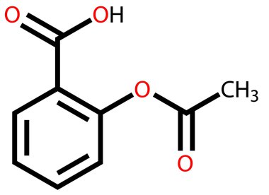 Aspirin structural formula clipart