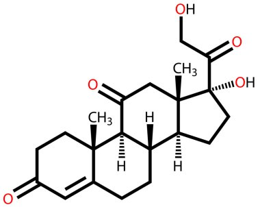 Cortisone structural formula clipart