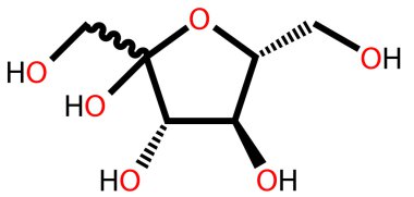 Fructose structural formula clipart