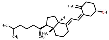 Vitamin D3 structural formula clipart