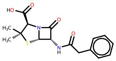 Penicillin G structural formula clipart