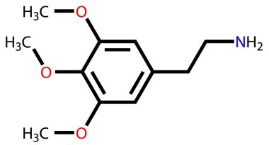 Psychedelic mescaline structural formula clipart
