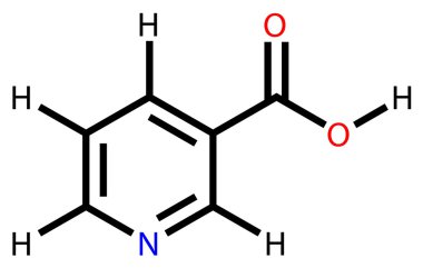 Niacin (vitamin B3 or PP) structural formula clipart