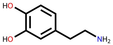 Dopamine structural formula clipart