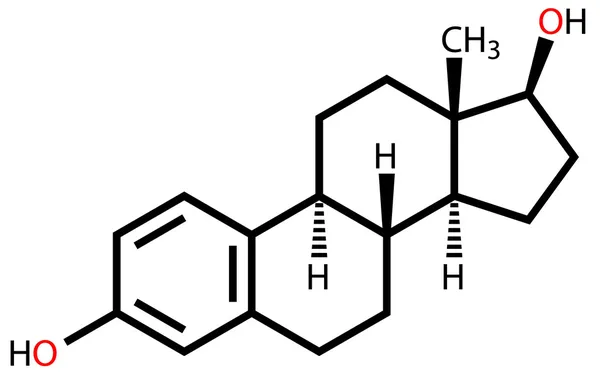 Sex hormone estradiol structural formula — Stock Vector