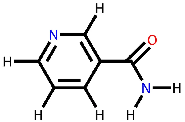 Fórmula estrutural de nicotinamida de vitamina — Vetor de Stock