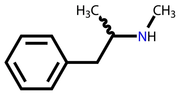Methamphetamine structural formula — Stock Vector