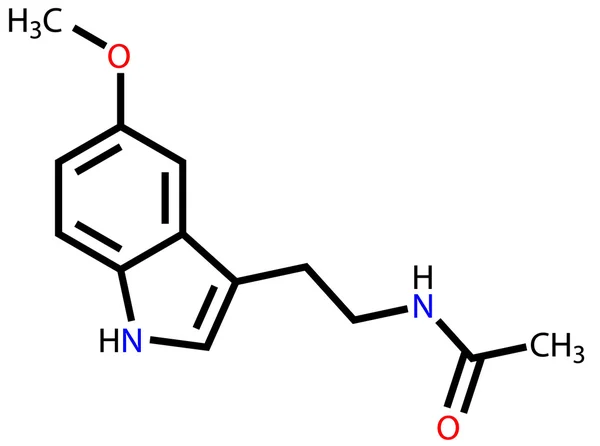 Fórmula estructural de melatonina — Vector de stock