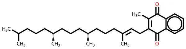 Rumus struktural Vitamin K1 (phylloquinone) - Stok Vektor