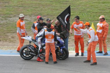 Lorenzo Celebrating the victory at Portugal Grand Prix 2008 clipart