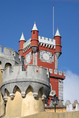 Detail of a reinassance castle in sintra clipart