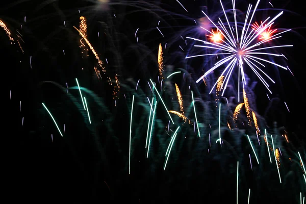 Celebration white and pink fireworks — Stock Photo, Image