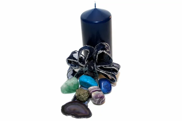 Blue candle — Stock Photo, Image