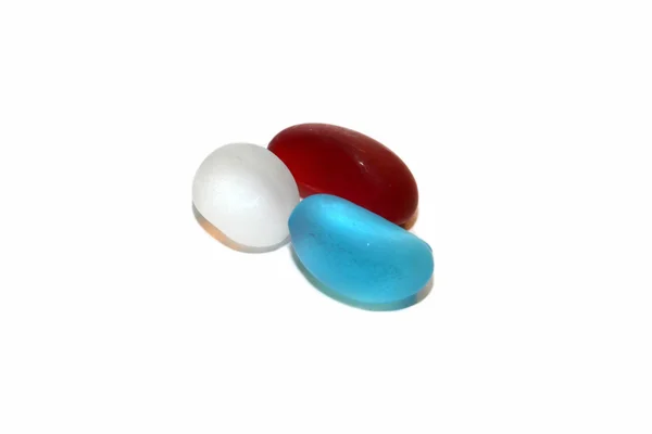 Blauer, roter und weißer Stein — Stockfoto