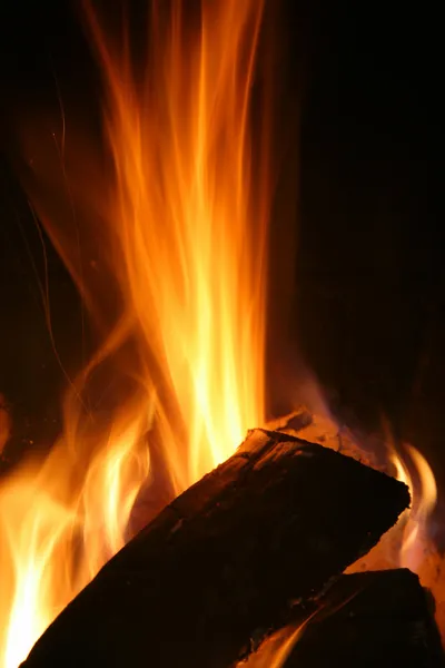 Alto fuoco di legna — Foto Stock