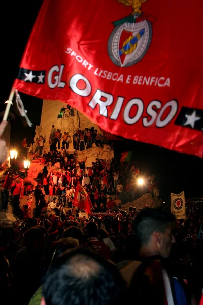 Benfica partij in Lissabon — Stockfoto