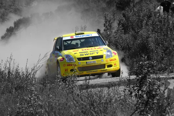 Suzuki world rally car racing on the Portugal Rally 2007 — Stock Photo, Image
