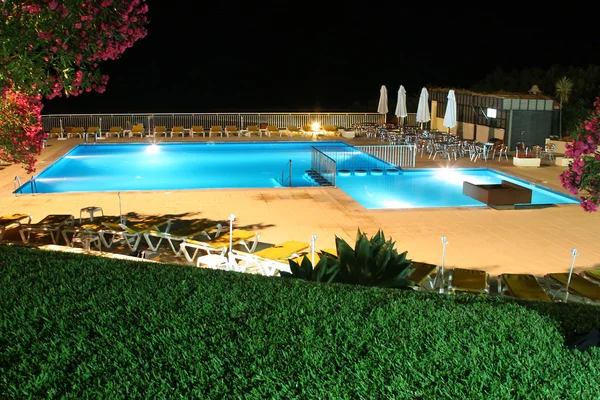 Pool view at night - HDR — Stock Photo, Image