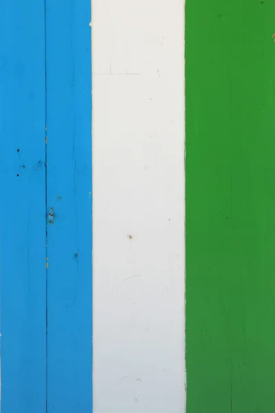 Blaue und grüne Holzstreifen — Stockfoto