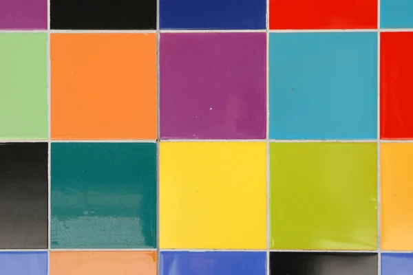 Close up of colorful mosaic tiles pattern on a wall — Stock Photo, Image