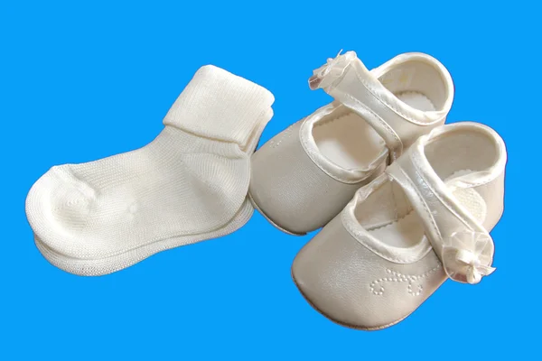 Zapatos y calcetines de bautismo —  Fotos de Stock