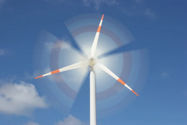Mozgás hatása a szél malom áramfejlesztő Stock Kép