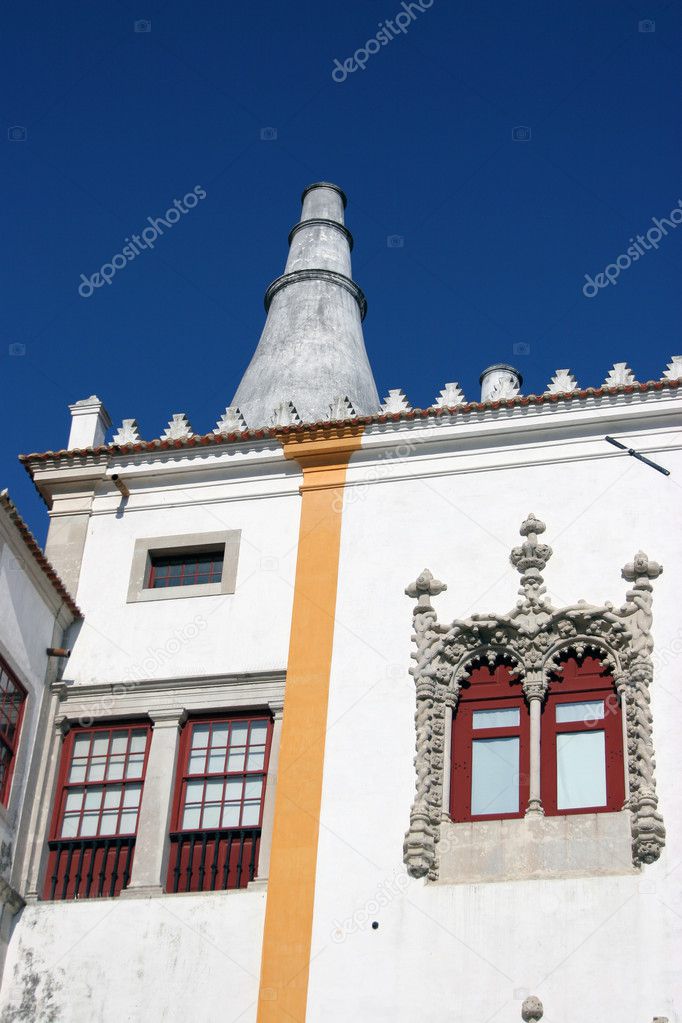 Window detail of the national palace in sintra