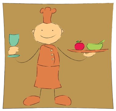 Chef and food clipart