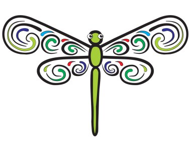 Dragonfly which have beautiful wings clipart