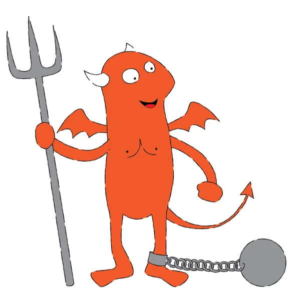 Chained devil — Stock Vector