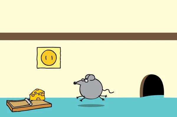 Rat et fromage — Image vectorielle