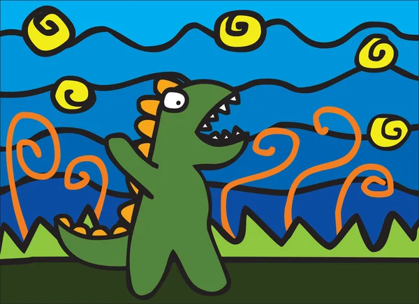 Dinosaure cauchemar enfant — Image vectorielle