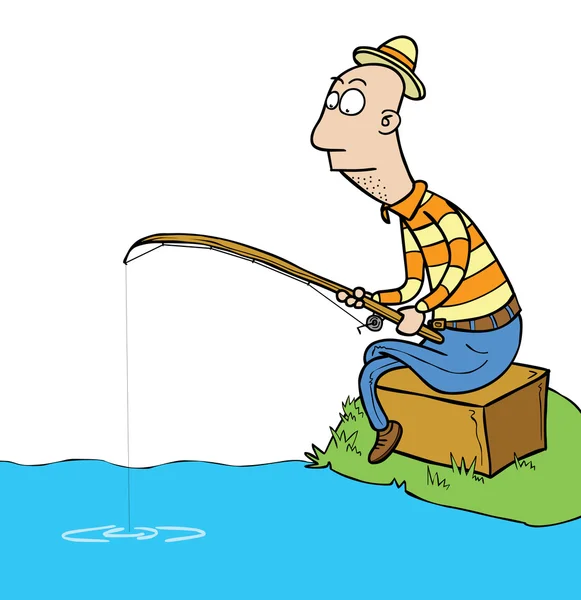 钓鱼是乐趣 — 图库矢量图片
