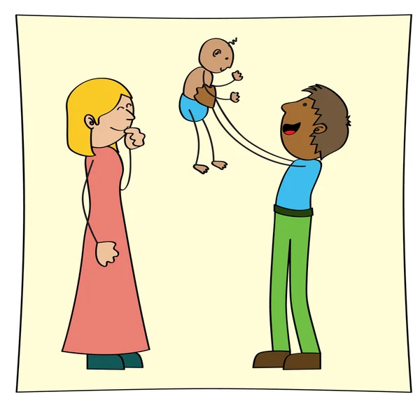 両親と赤ちゃん — ストックベクタ